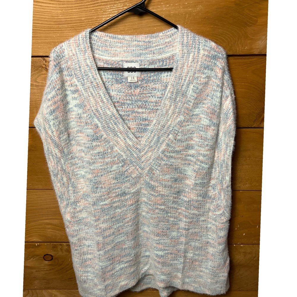 Urban Outfitters BDG Multi Color Marled Knit V Neck Sleeveless Sweater Vest Lg